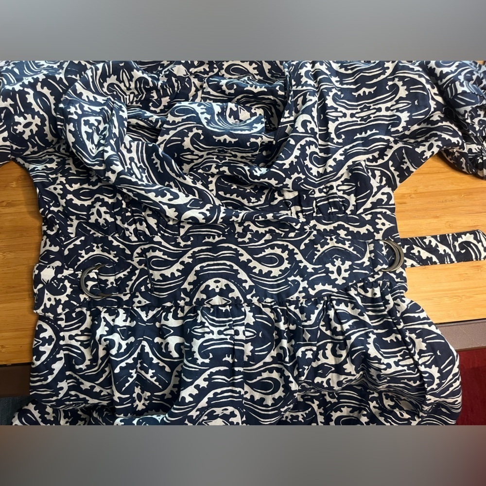 GUC Ulla Johnson- Blue and White Wrap Midi Dress. Size 2 - Picture 6 of 9